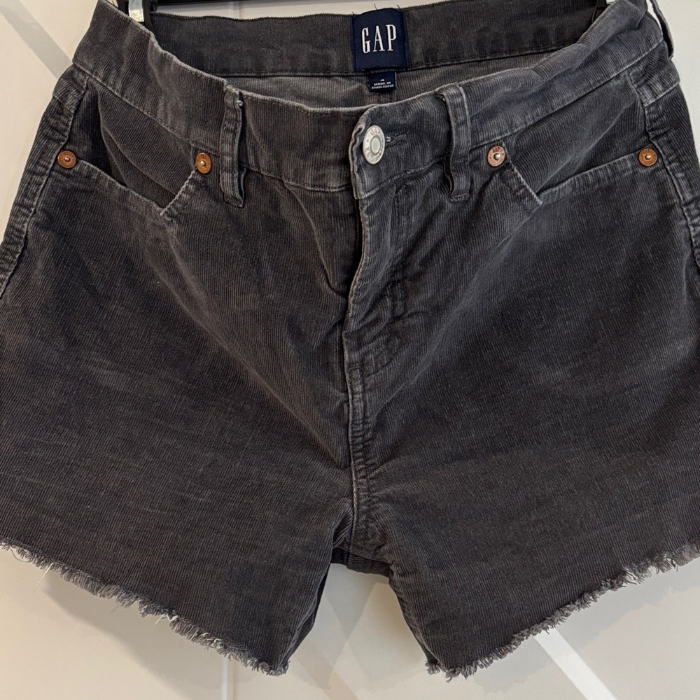 GAP Women's Charcoal Corduroy Frayed Hem Shorts